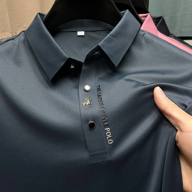 Camisa Polo de Seda Bordada